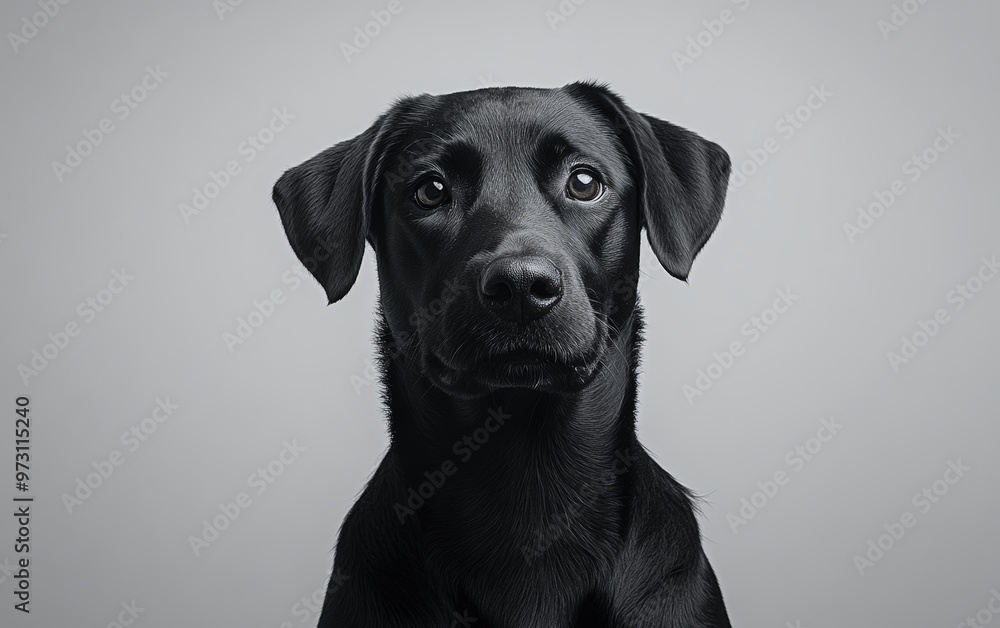 Studio partrait dog isolated on clear gray background Studio partrait dog isolated on clear gray background