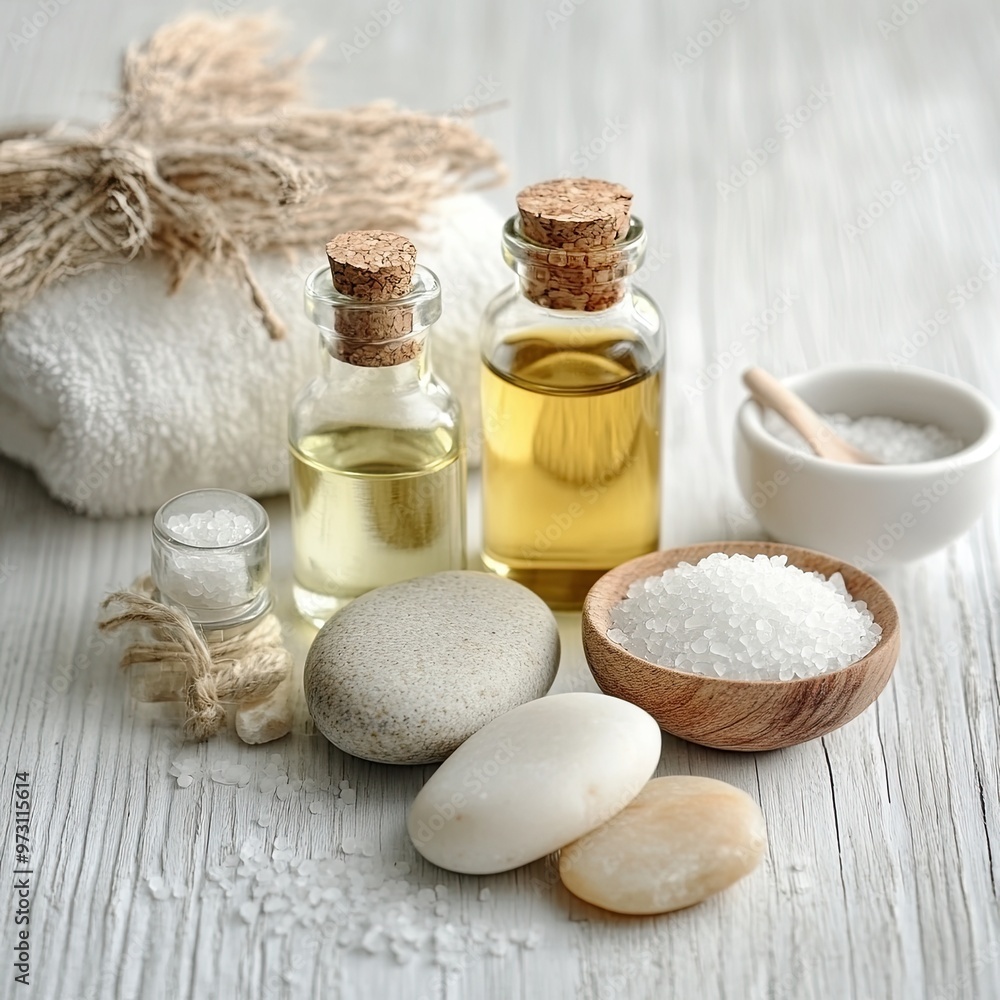 Natural Spa Essentials with Oils and Stones Natural Spa Essentials with Oils and Stones