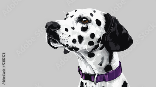 Cute Beautiful Dalmatian Dog Looking Straight