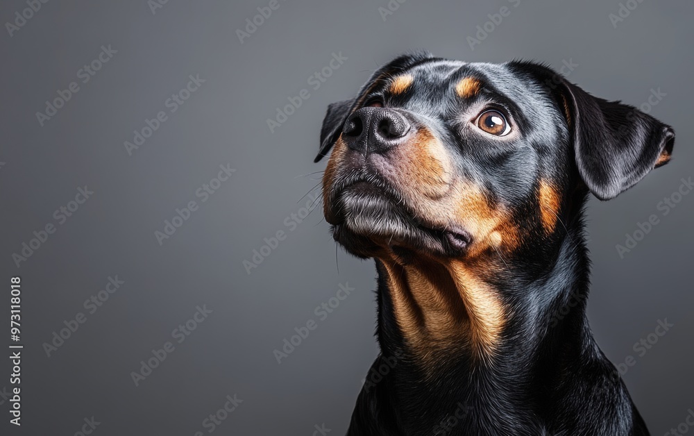 Dog Portrait studio light and background.