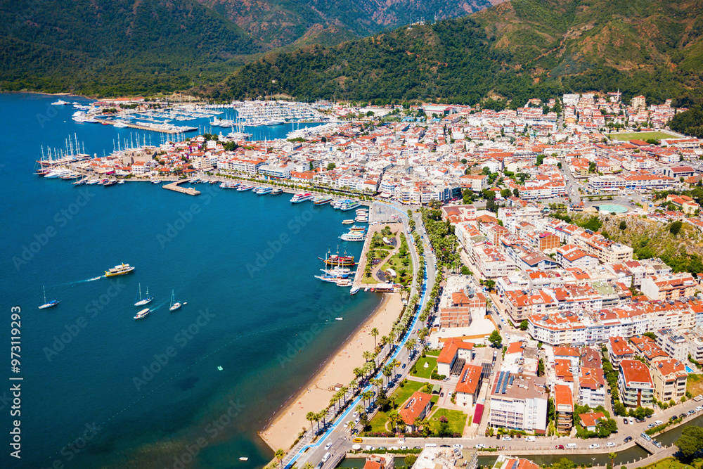 Marmaris aerial view in Turkey