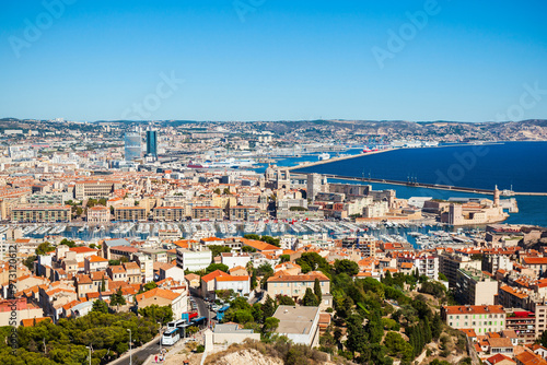 Marseille aerial panoramic view, France