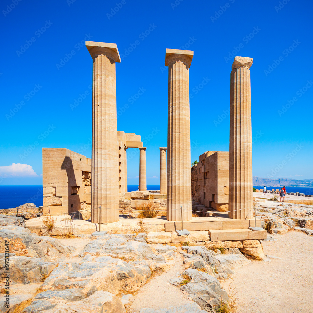 Lindos Acropolis and beach, Rhodes