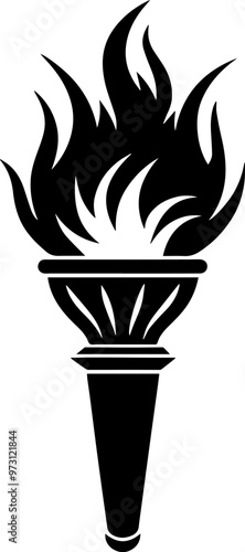 a fire torch silhouette vector Illustration