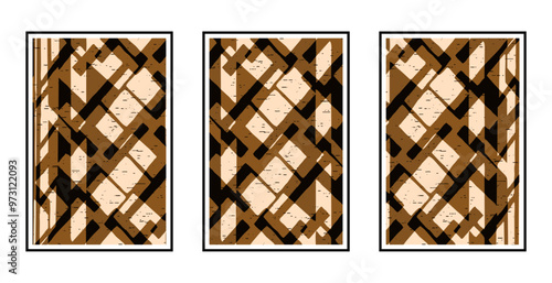 Set of 3 Abstract pattern. Illustration for printing on wall decorations. For use in graphics.