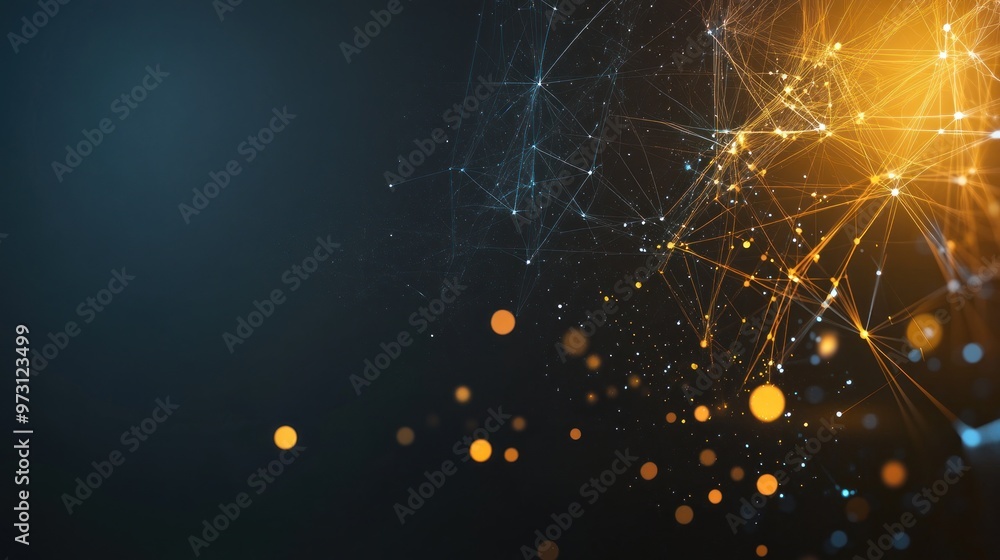 Fototapeta premium Abstract Digital Network with Glowing Points and Lines