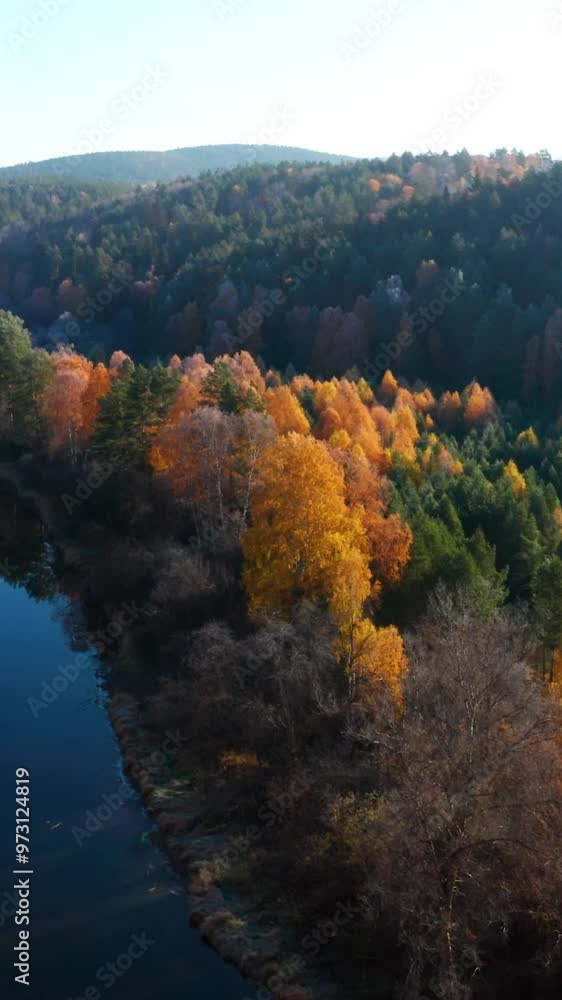Aerial view of mountain during autumn Aerial view of mountain during autumn