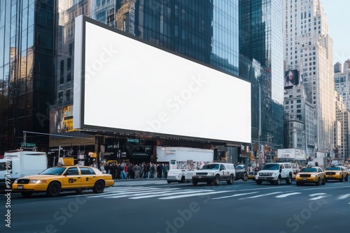 Billboard mockup on the background of the city A Blank Canvas for Your Next Advertising Campaign with generative ai