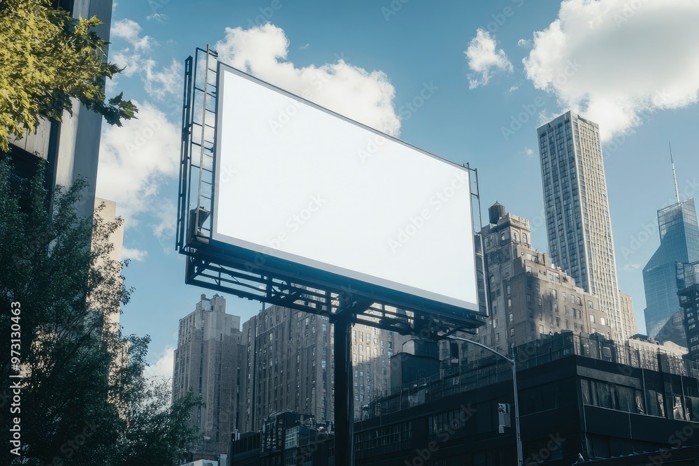 Billboard mockup on the background of the city A Blank Canvas for Your Next Advertising Campaign with generative ai Billboard mockup on the background of the city A Blank Canvas for Your Next Advertising Campaign with generative ai
