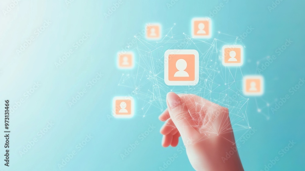 Onboarding concept. Person touch virtual onboarding icon for human resources business industry to introduce newly hired employee into an organization with behavior, welcome, knowledge, and skill Onboarding concept. Person touch virtual onboarding icon for human resources business industry to introduce newly hired employee into an organization with behavior, welcome, knowledge, and skill