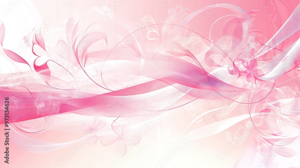 Soft Pink Floral Background with Elegant Swirls Soft Pink Floral Background with Elegant Swirls