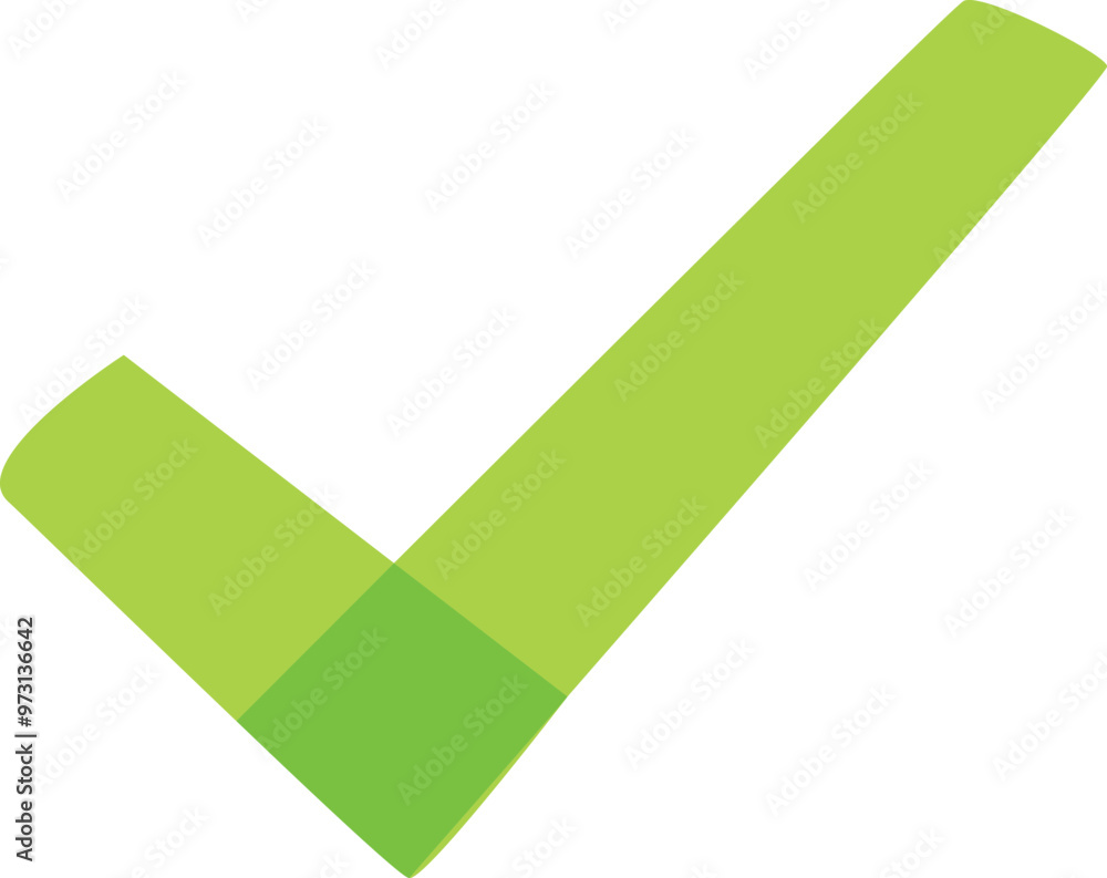 Green check mark is being displayed on a white background Green check mark is being displayed on a white background