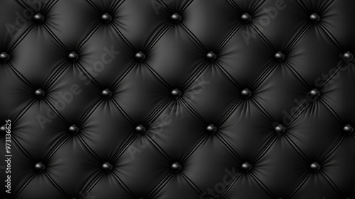 Elegant Black Tufted Leather Background