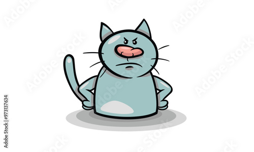 Cute cat vector concept. Anime cartoon characters cute cats in spring pictures, happy cute, art, animals, kittens, pets, graphics, cats, Graphic element for website. Cartoon flat vector illustration