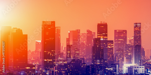 Wallpaper Mural city skyline at sunset Torontodigital.ca