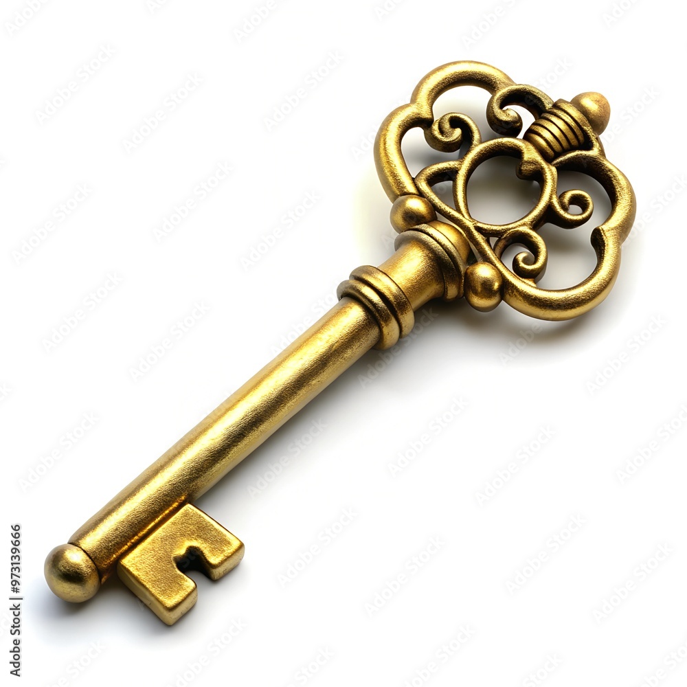 golden key isolated on white golden key isolated on white