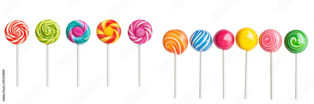 Set of a colorful lollipops, isolated on a transparent background. Set of a colorful lollipops, isolated on a transparent background.