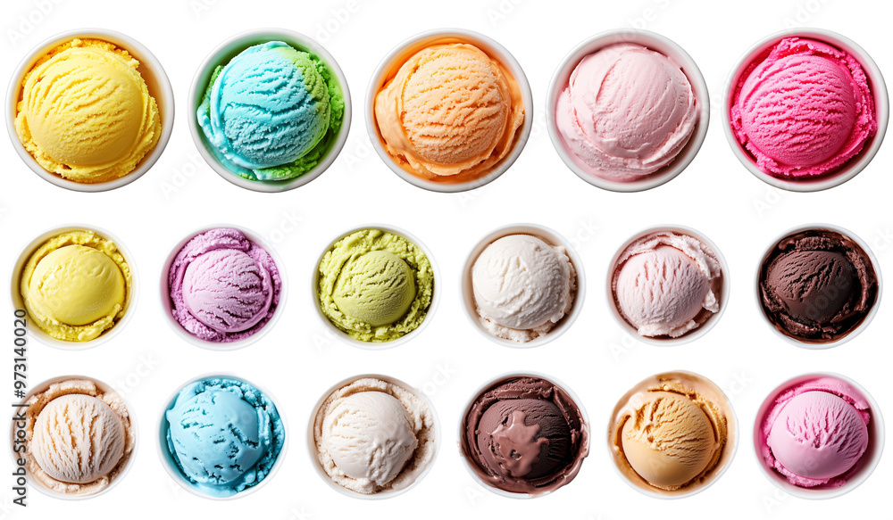 Set of a Ice cream in bowls, isolated on a transparent background. Set of a Ice cream in bowls, isolated on a transparent background.