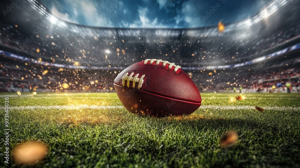 Action Shot of a Football on the Field Action Shot of a Football on the Field