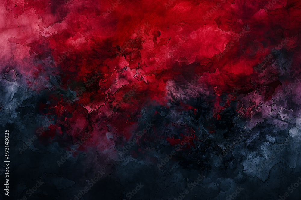 A painting of a red and black sky with a dark blue background A painting of a red and black sky with a dark blue background