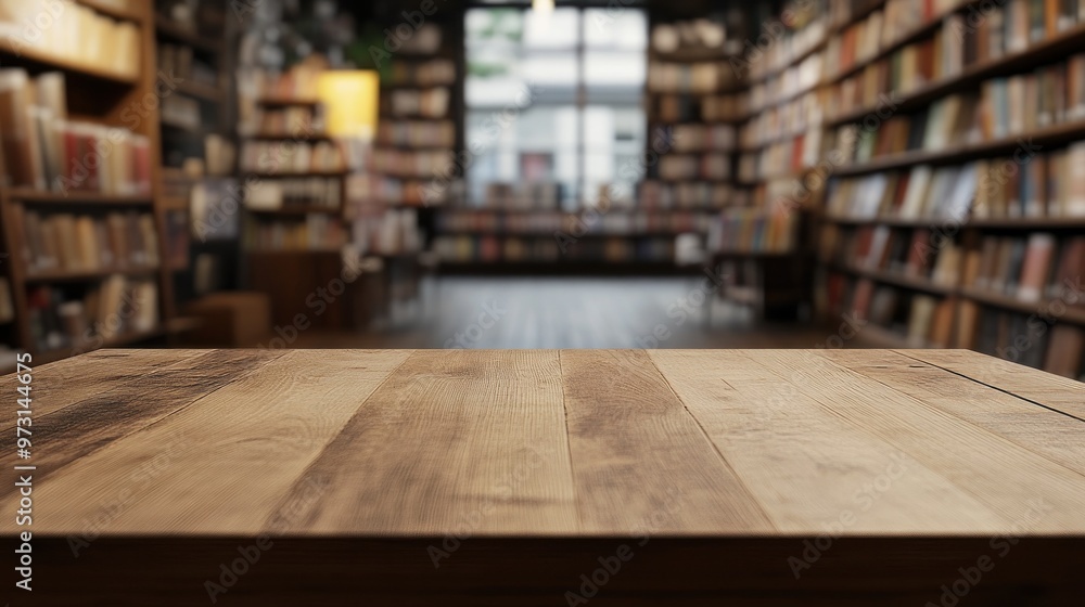 A wooden table in a cozy library filled with books, inviting reading and study. A wooden table in a cozy library filled with books, inviting reading and study.