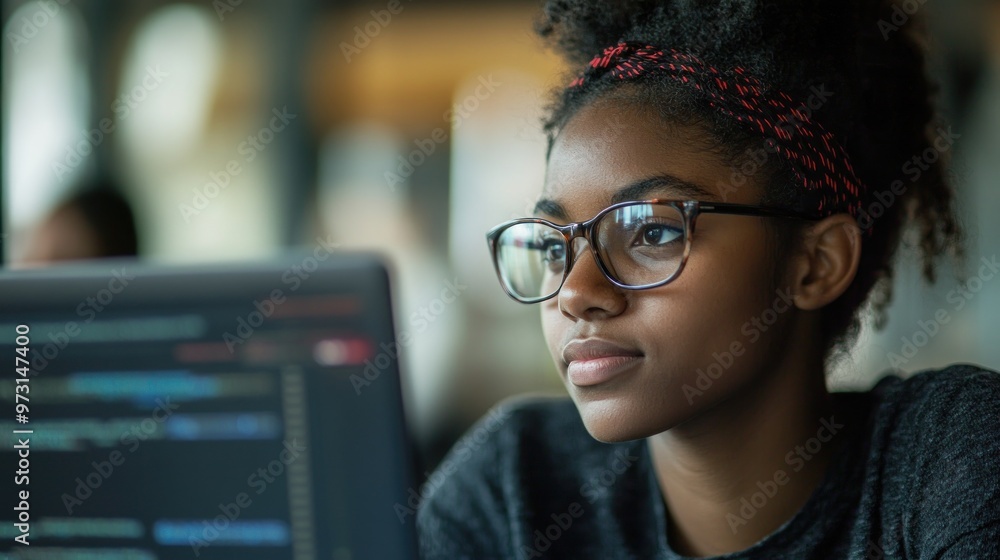A focused individual working on a computer with code displayed on the screen. A focused individual working on a computer with code displayed on the screen.