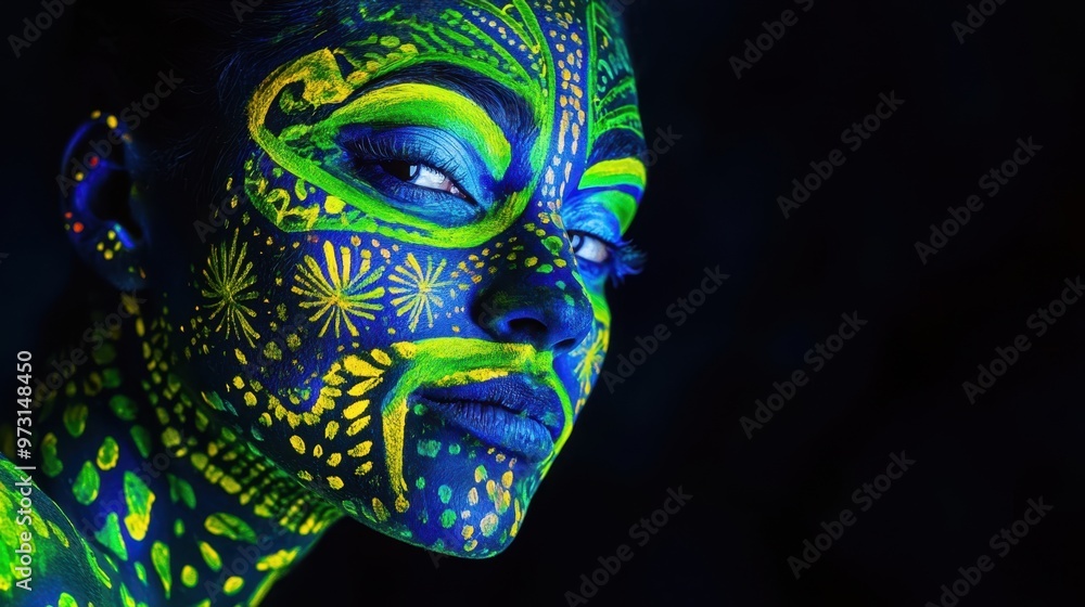The Woman with Neon Patterns The Woman with Neon Patterns