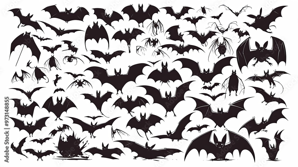 30 different bat silhouettes 30 different bat silhouettes