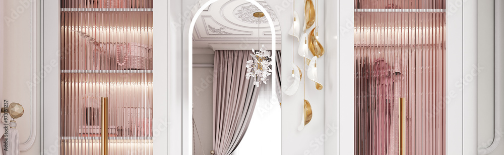 mirrow interior designe for blog, 3d render mirrow interior designe for blog, 3d render