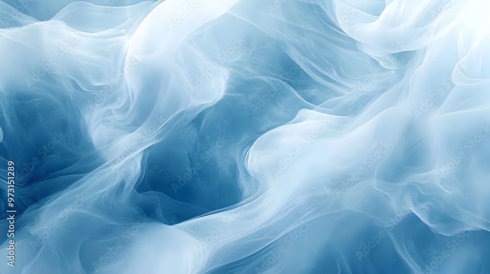 Ethereal Frozen Waves of Translucent Blue Shimmering Swirls Flowing Movements in Icy Crystalline Landscape Ethereal Frozen Waves of Translucent Blue Shimmering Swirls Flowing Movements in Icy Crystalline Landscape