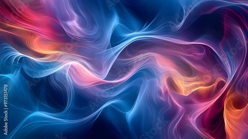 Vibrant Swirling Colors Forming a Mesmerizing Digital Abstract Art Composition