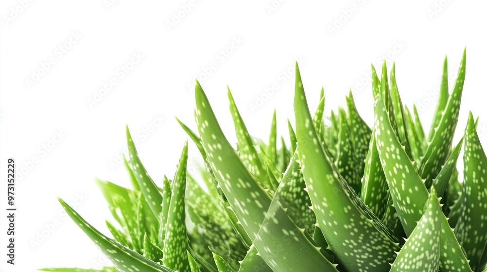 Close-up of an aloe vera plant with vibrant green leaves. Close-up of an aloe vera plant with vibrant green leaves.