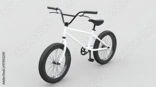 White BMX Bike on a Minimalist Background