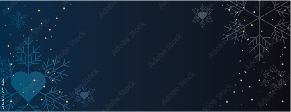 Obraz premium Beautiful christmas banner with text space. Xmas holiday greetings card with snowflakes