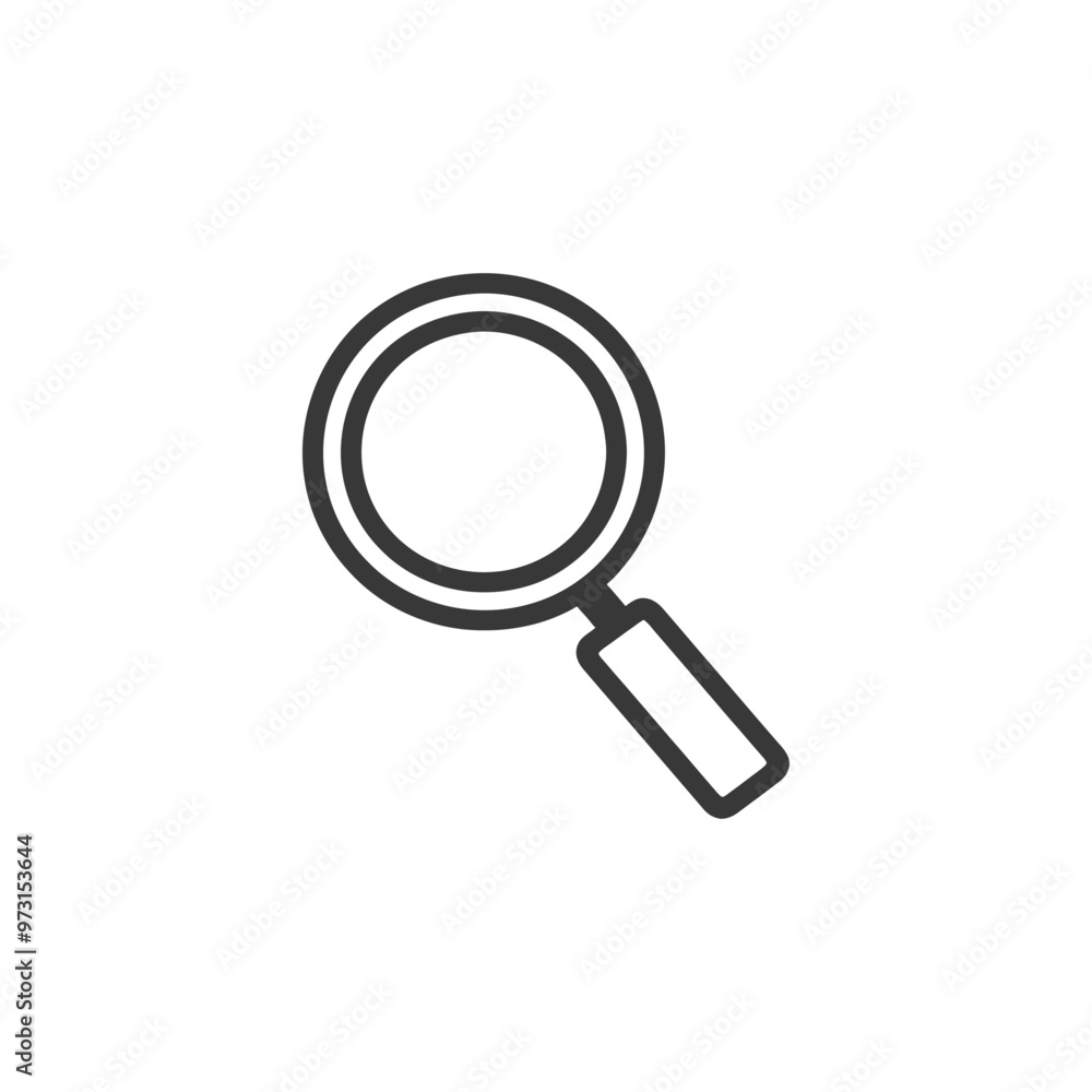 A simple black outline icon of a magnifying glass A simple black outline icon of a magnifying glass
