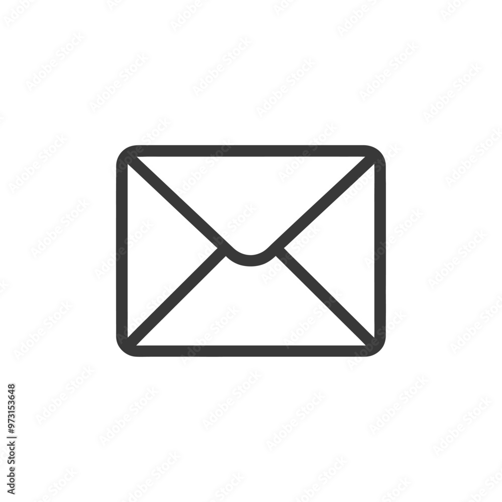 A Simple Black Outline of a Closed Envelope A Simple Black Outline of a Closed Envelope