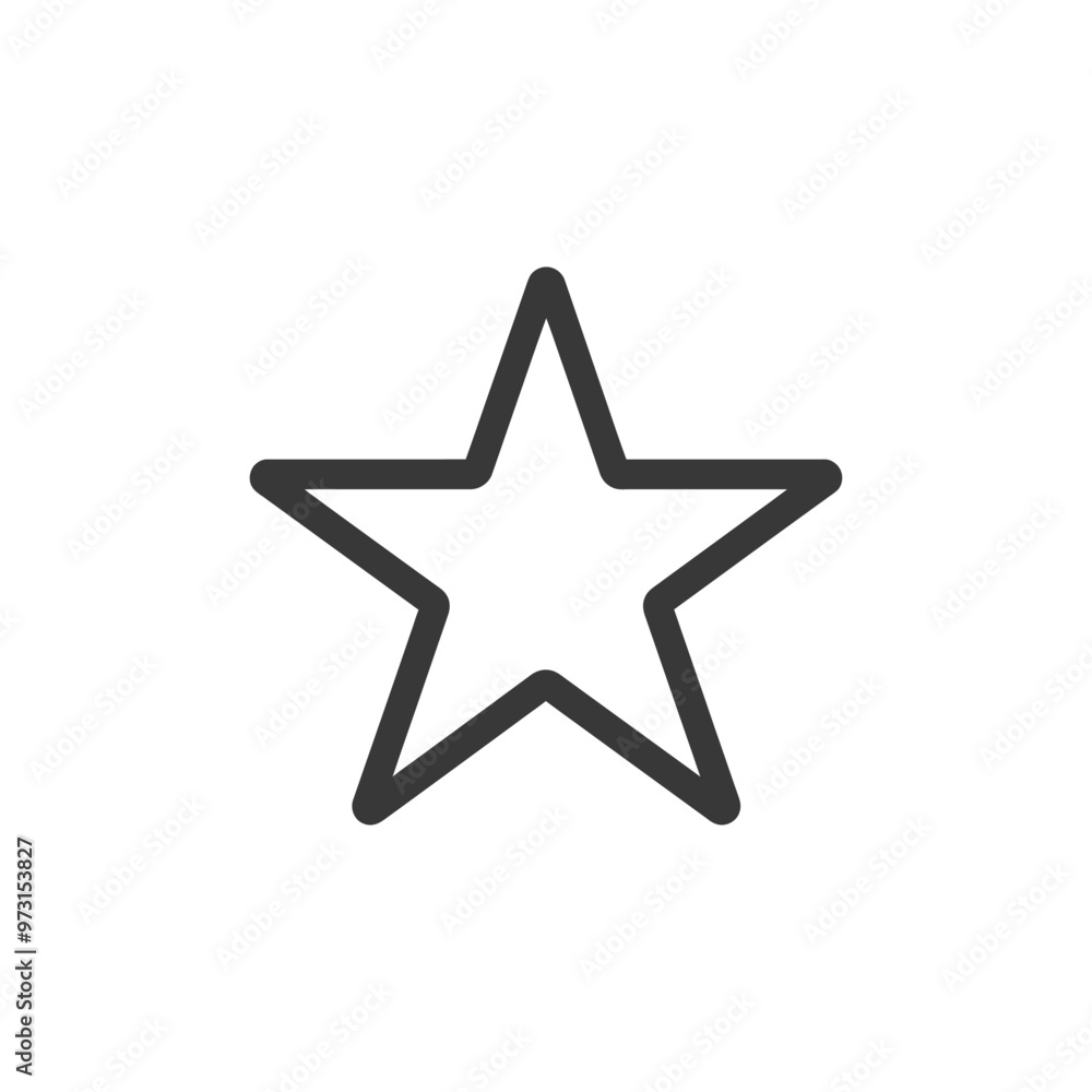 A simple five pointed star drawn in black outline A simple five pointed star drawn in black outline