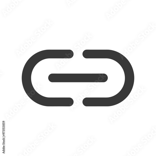 A simple gray link icon with two rounded lines