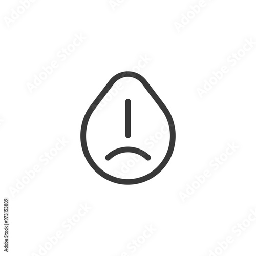 A Simple Line Art Illustration of a Sad Face