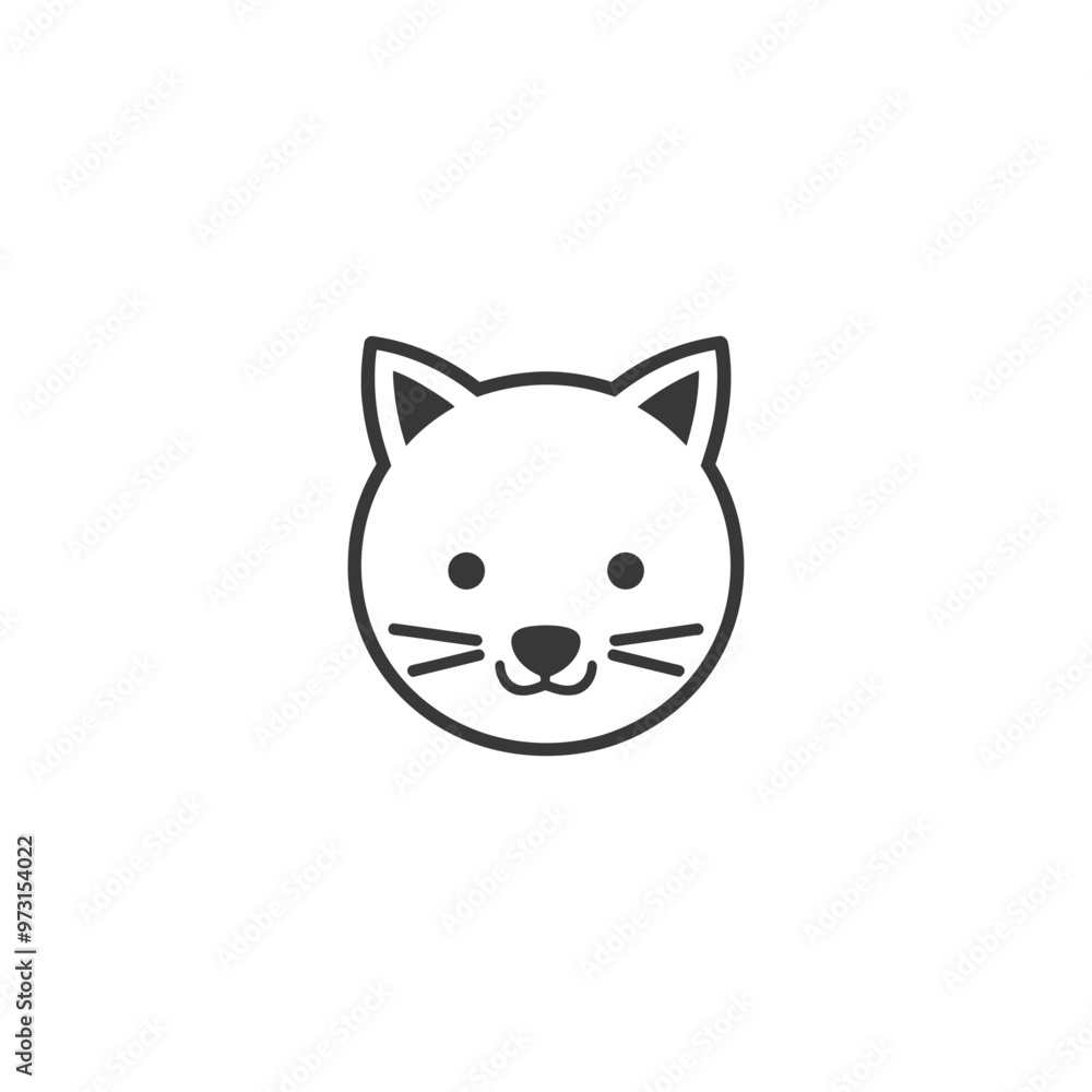 A Simple Line Drawing of a Cats Face A Simple Line Drawing of a Cats Face