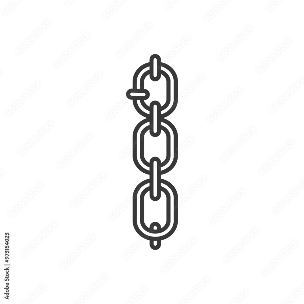 A simple line drawing of a chain with four links A simple line drawing of a chain with four links