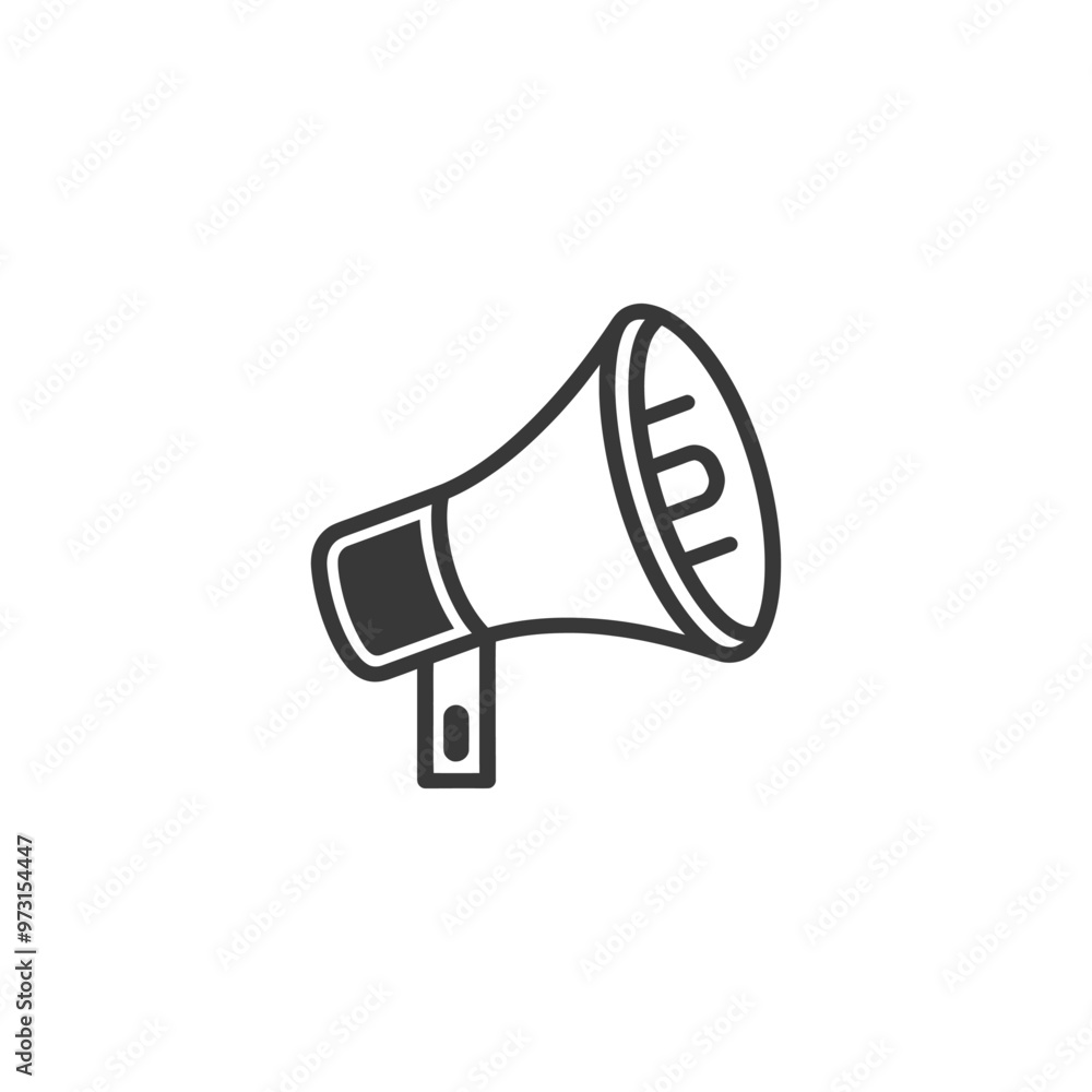 A Simple Line Drawing of a Megaphone A Simple Line Drawing of a Megaphone