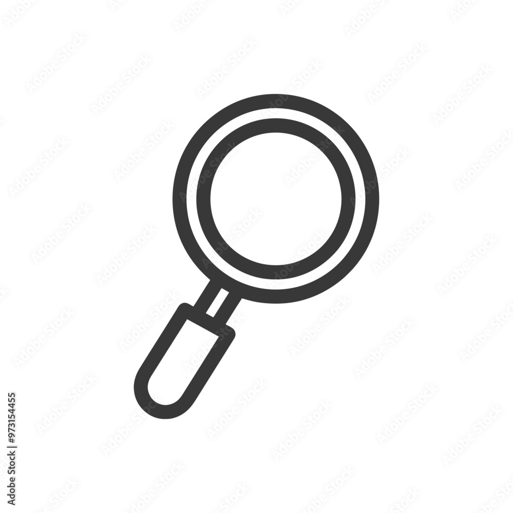 A Simple Line Drawing of a Magnifying Glass A Simple Line Drawing of a Magnifying Glass