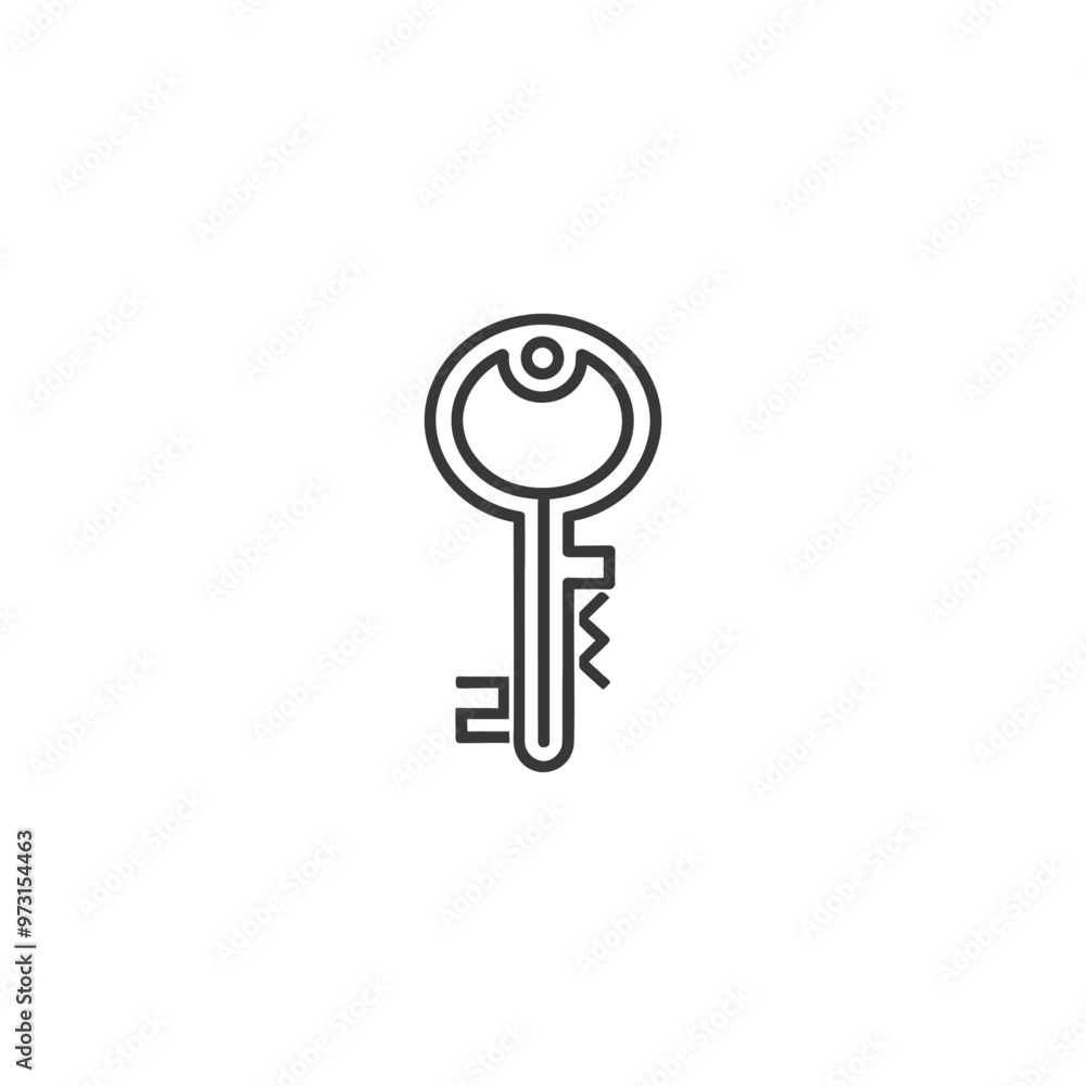 A Simple Line Drawing of a Key A Simple Line Drawing of a Key