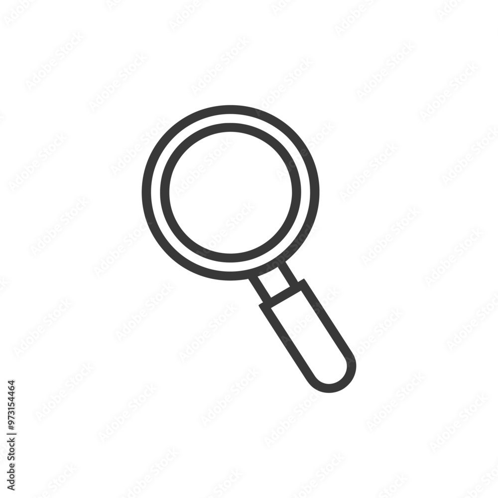 A Simple Line Drawing of a Magnifying Glass A Simple Line Drawing of a Magnifying Glass