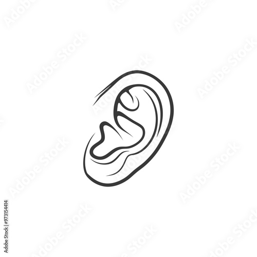 A Simple Line Drawing of a Human Ear