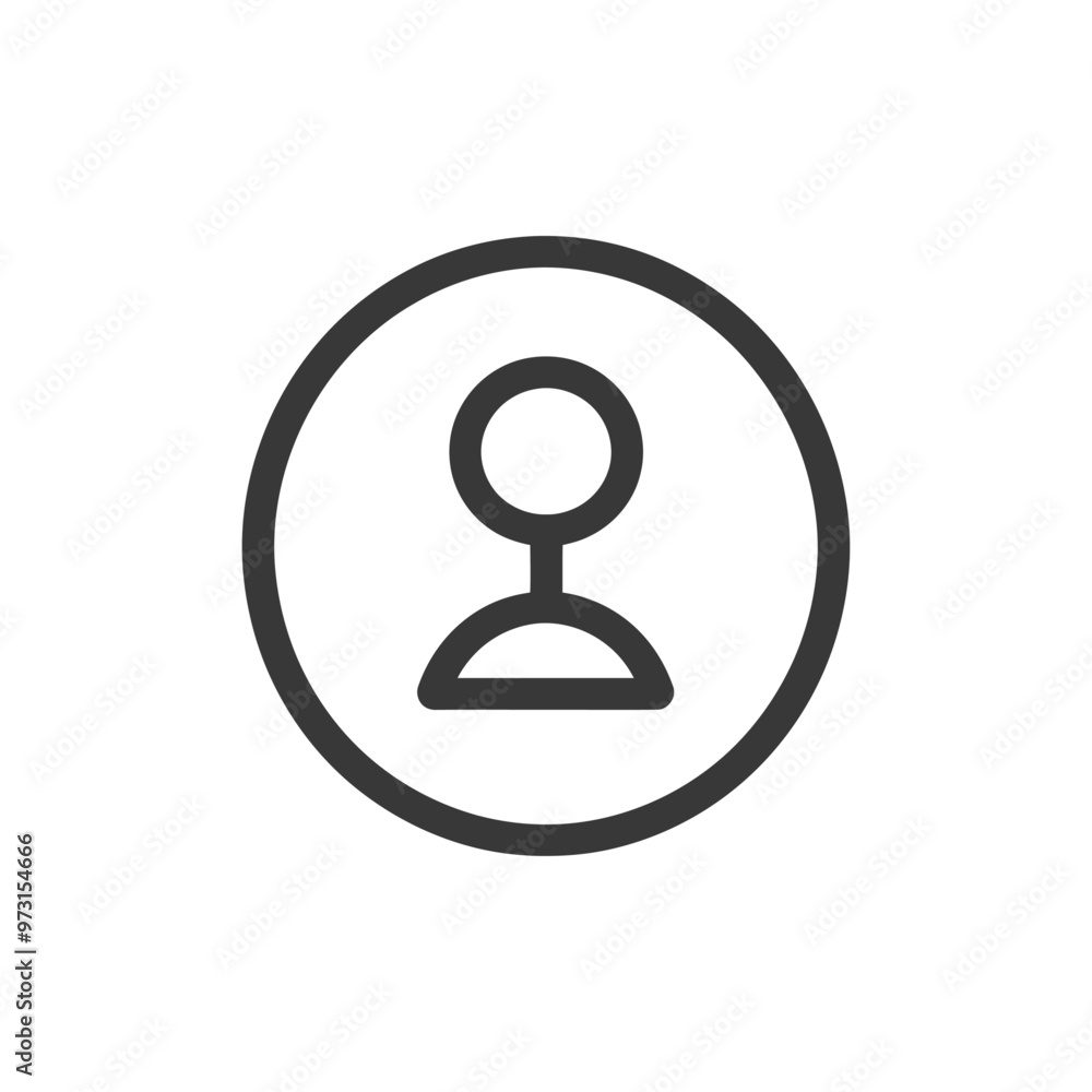 A Simple Line Drawing of a Person Icon Inside a Circle A Simple Line Drawing of a Person Icon Inside a Circle