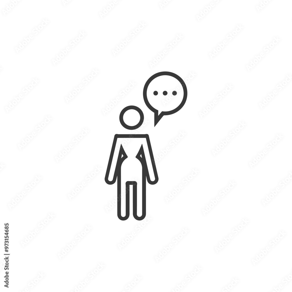 A Simple Line Drawing of a Person with a Thought Bubble Above Their Head A Simple Line Drawing of a Person with a Thought Bubble Above Their Head