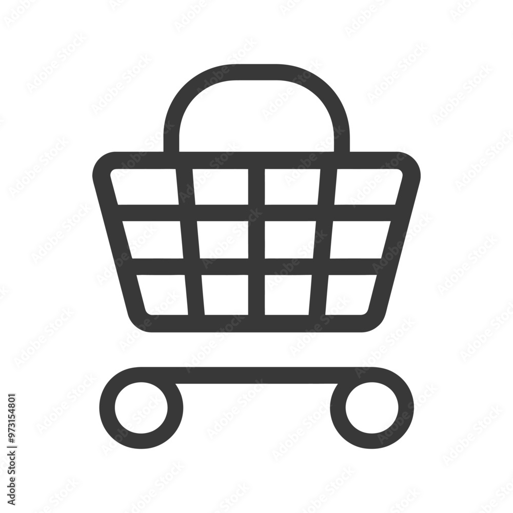 A Simple Line Drawing of a Shopping Cart A Simple Line Drawing of a Shopping Cart