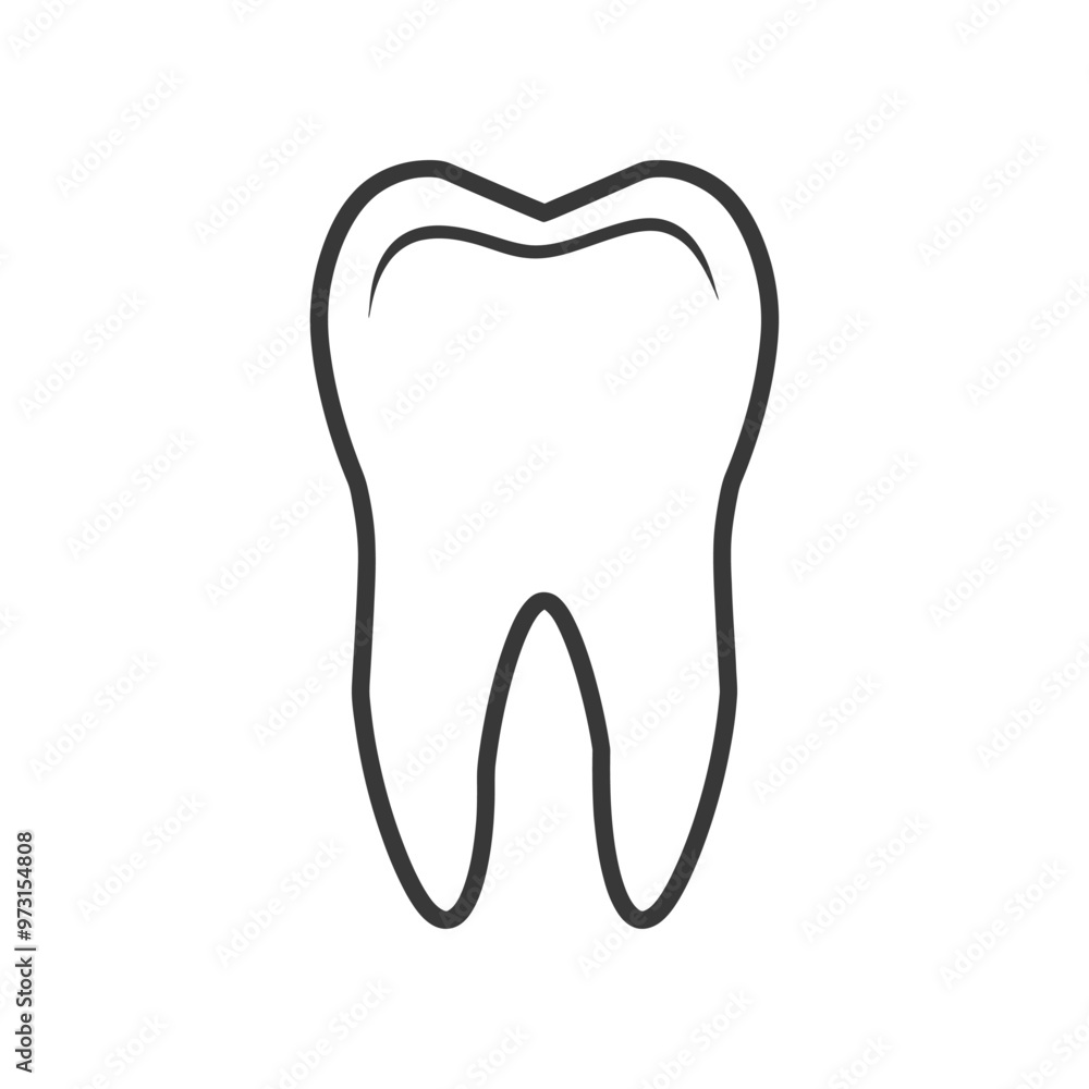 A simple line drawing of a single tooth